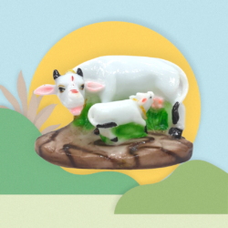 The Cow and Calf Show Piece - White